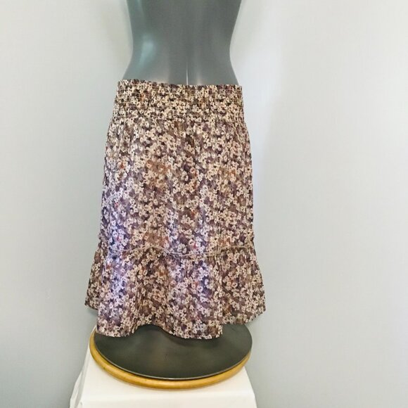 Esqualo Floral Print Mini Skirt with Ruffled Hem Size 8 - Picture 3 of 7